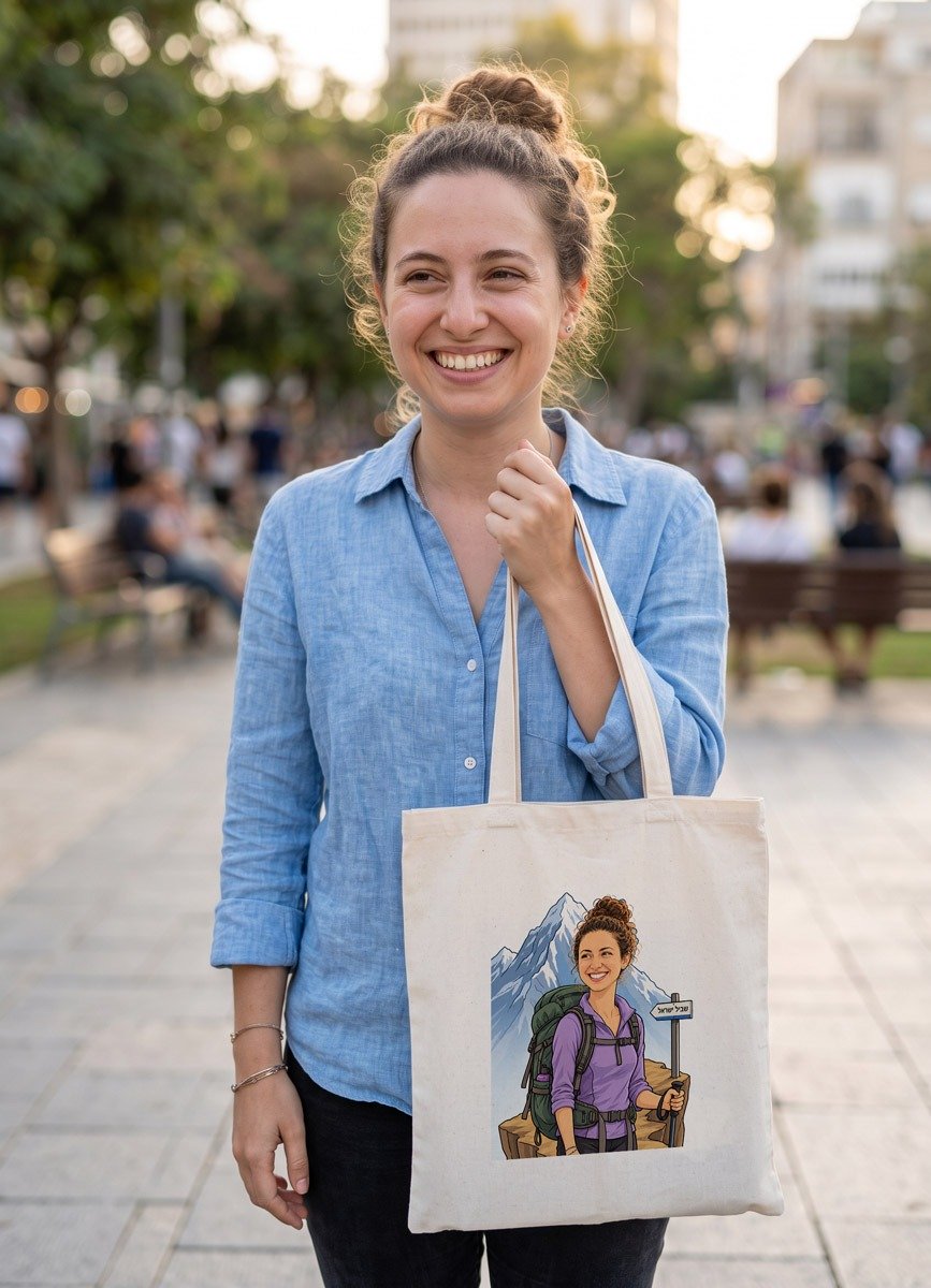 תיק עם קריקטורה AI אישית